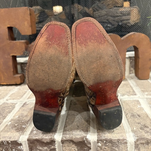 Ferrini Women’s Leather Faux Snakeskin Cowboy Boots Size 7 - Picture 10 of 14